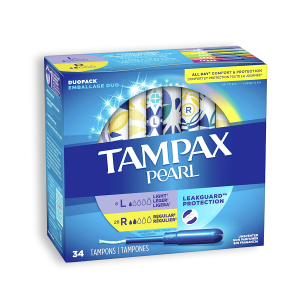 [1+1] Tampax Pearl Duopack 34ct (Light 8ct+Regular 26ct) Hot on Sale