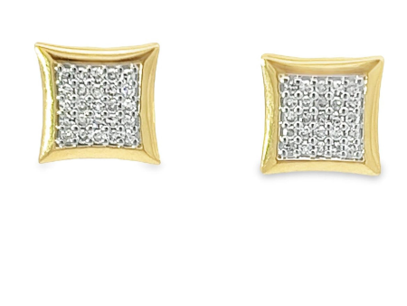 10Kt Yellow Gold Classic Stud Earrings with .25cttw Natural Diamonds Hot on Sale