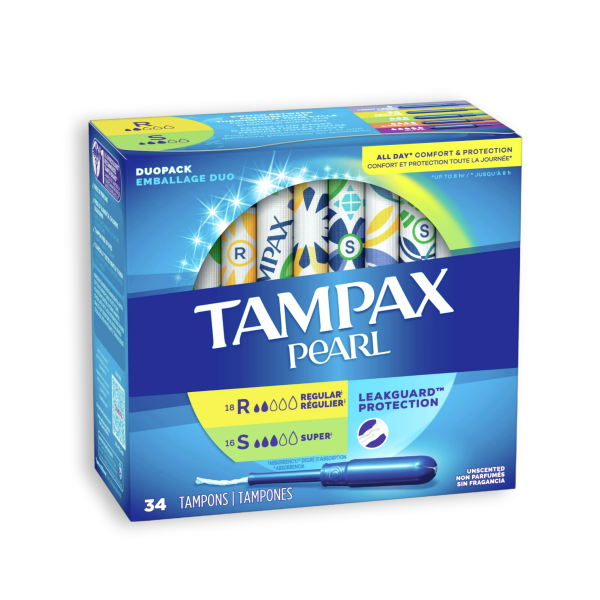 [1+1] Tampax Pearl Duopack 34ct (Regular 18ct+Super 16ct) Sale