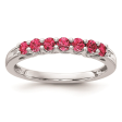 10Kt White Gold Stackable Gemstone Ring With Created Rubies Online Sale