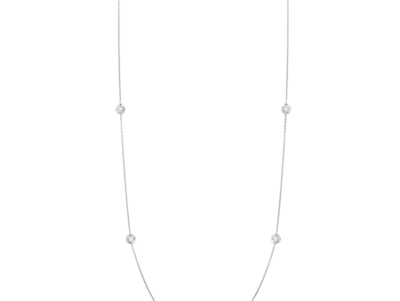 Roberto Coin 18Kt White Gold Diamonds By The Inch 0.35cttw Natural Diamond Station Necklace Cheap