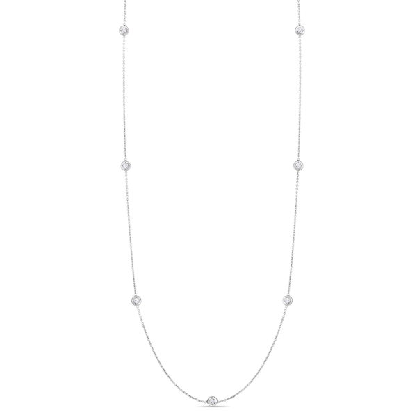 Roberto Coin 18Kt White Gold Diamonds By The Inch 0.35cttw Natural Diamond Station Necklace Cheap