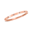 Roberto Coin 18Kt Rose Gold Love In Verona 0.15 Round Natural Diamond Bangle Bracelet Cheap