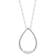 10Kt White Gold Teardrop Pendant with .05cttw Natural Diamond Discount