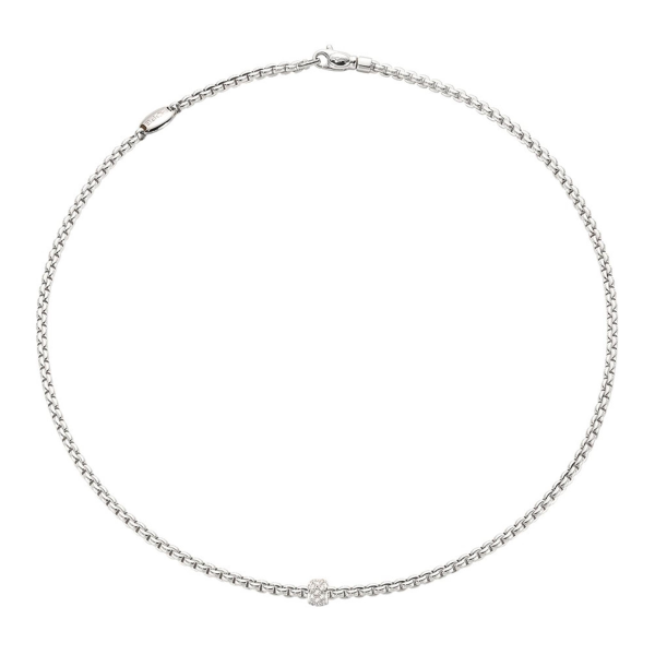 FOPE 18Kt White Gold EKA Necklace with Natural Diamonds Online Hot Sale