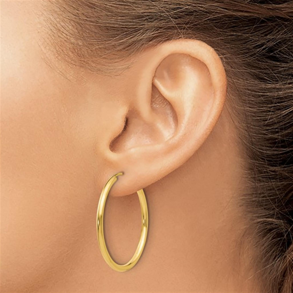 10Kt Yellow Gold 30mm Endless Hoop Earrings Hot on Sale