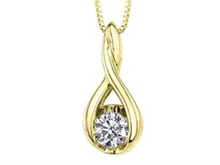 Weave Solitaire Pendant In 10Kt Yellow Gold with .15cttw Natural Diamond Hot on Sale