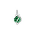 14kt White Gold Chatham Lab-Created Emerald Pendant Cheap