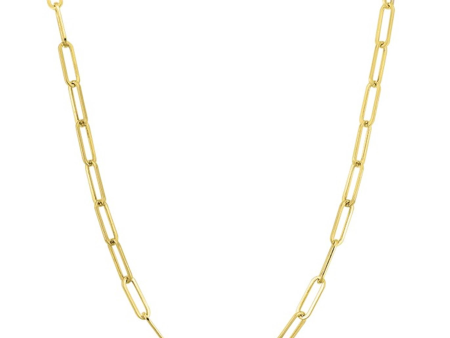 24  14Kt Yellow Gold 3.2mm Paperclip Chain Hot on Sale