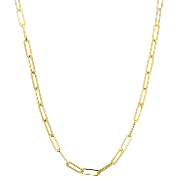 24  14Kt Yellow Gold 3.2mm Paperclip Chain Hot on Sale