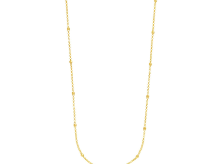 36  14Kt Yellow Gold Beaded Station Chain Hot on Sale