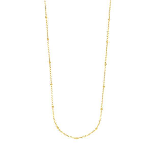 36  14Kt Yellow Gold Beaded Station Chain Hot on Sale