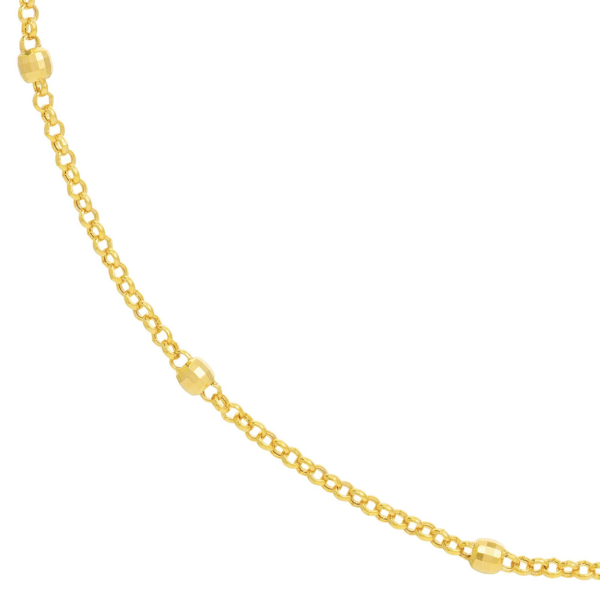 36  14Kt Yellow Gold Beaded Station Chain Hot on Sale