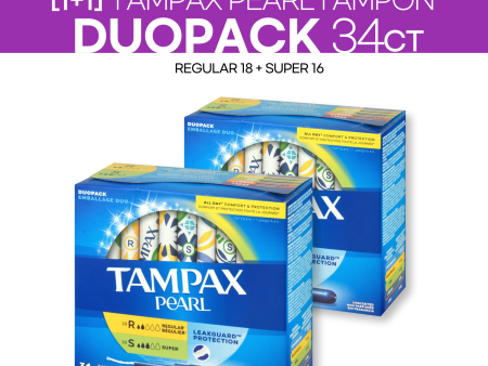 [1+1] Tampax Pearl Duopack 34ct (Regular 18ct+Super 16ct) Sale