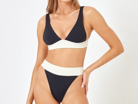 Lola Bikini Bottom - Black-Cream Hot on Sale