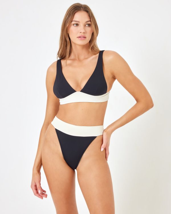 Lola Bikini Bottom - Black-Cream Hot on Sale