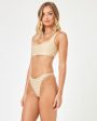 Shimmer Stripe Madonna Bikini Bottom - Riviera Beach Shimmer Stripe Online now