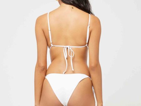 Pointelle Rib Lennox Bikini Bottom - White For Discount