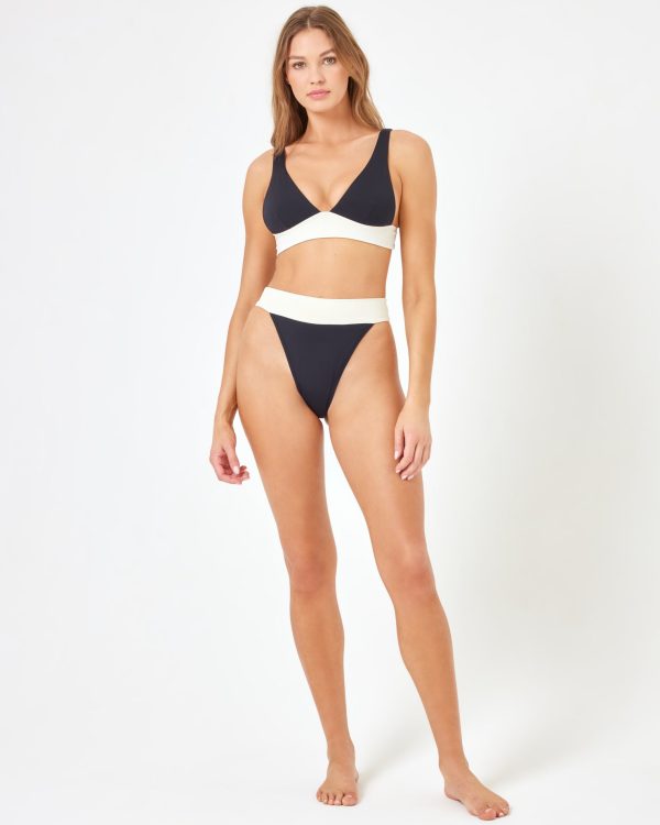 Lola Bikini Bottom - Black-Cream Hot on Sale