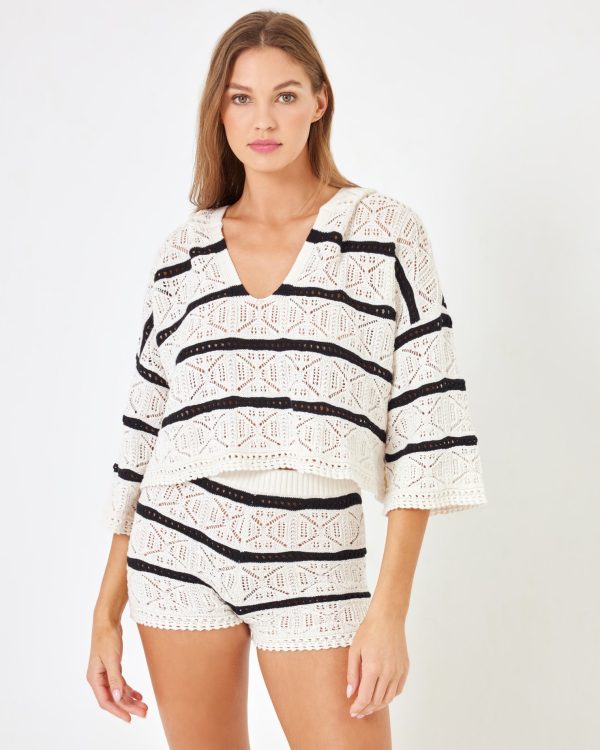 Striped Diamond Eyes Hoodie - Starcrossed Stripe For Cheap