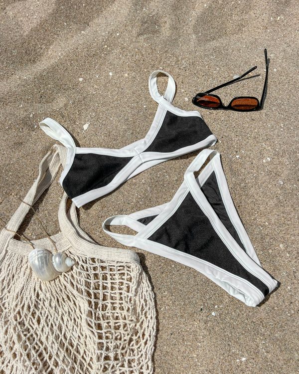 Mackenzie Bikini Bottom - Black-Cream Sale