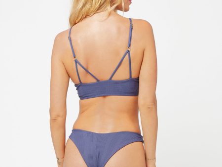 Pointelle Rib Cabana Bikini Bottom - Slate Online Sale